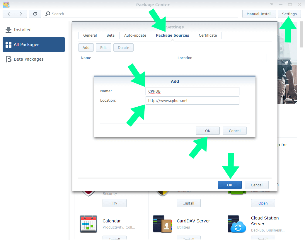 install linux package on synology